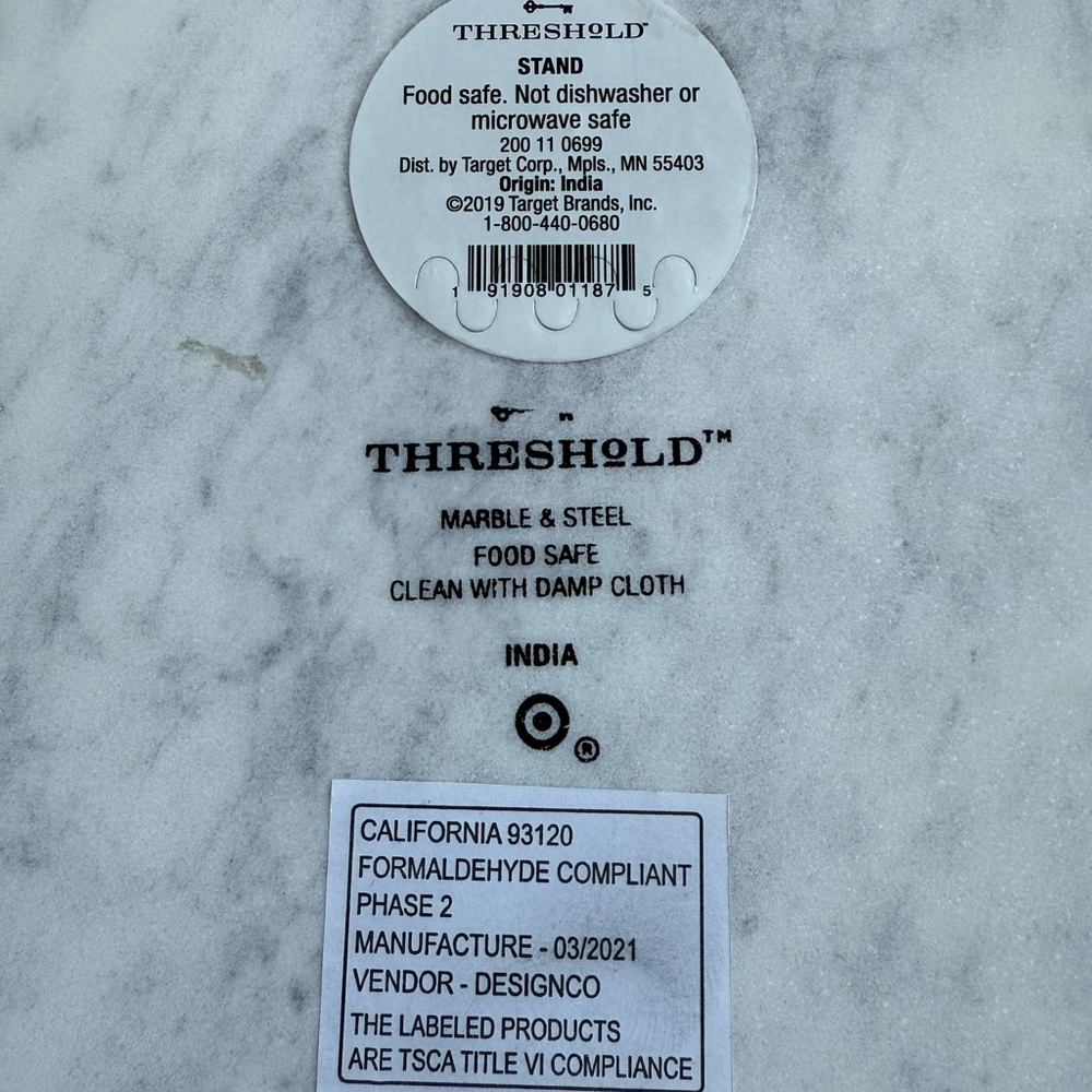 Threshold Marble and Steel Stand NWT - Picture 4 of 8